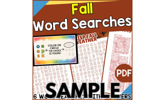 Fall Word Search: 1 Page Sample (PDF)