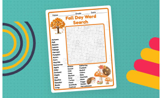 fall word search  2rd 3th 4th 5th Grade worksheet activity