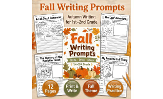 Fall Writing Prompts | Autumn Writing Paper for 1st & 2nd Grade