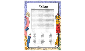 Fallas word search puzzle worksheet activity