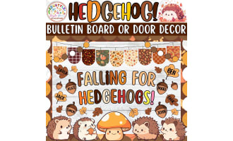 Falling for Hedgehogs Fall Bulletin Board or Door Decor Kit- September