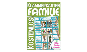 Family Clip Cards for Practicing Spelling & Vocabulary (German)