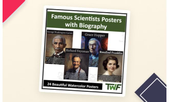 Famous Scientist Posters With Short Biography - 24 Beautiful Posters