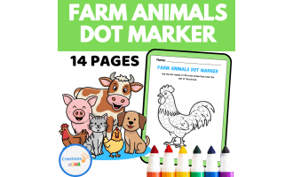 Farm Animals Dot Marker Worksheets