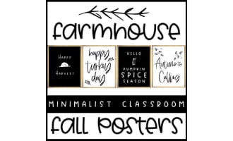 Farmhouse Minimalist Classroom Fall Posters