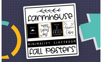 Farmhouse Minimalist Classroom Fall Posters