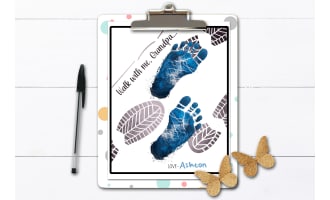 Father's Day Crafts, Take home gift Grandpa, Preschool Footprint Art