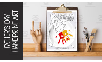 Fathers Day Handprint Crafts, Take Home card Dad, Pre-K artwork