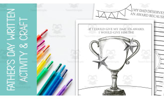 Father's Day Projects, World's Best Dad Award Coloring Page Writing