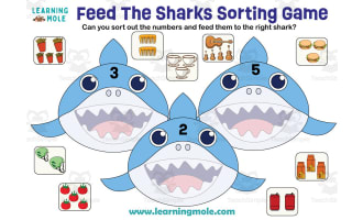 Feed The Sharks Sorting Game