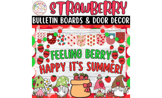 Feeling Berry Happy: Strawberry Bulletin board And door Decor kit