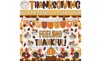 Feeling Thankful: Thanksgiving & Fall Bulletin Board or Door Decor Kit