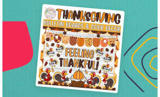 Feeling Thankful: Thanksgiving & Fall Bulletin Board or Door Decor Kit
