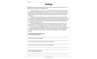 Feelings Worksheet