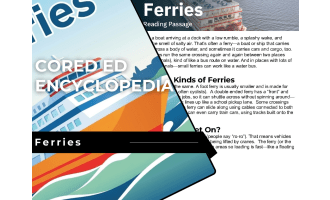 Ferries Reading Comprehension Passage - Cored Ed Encyclopedia