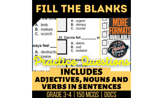 Fill in the Blanks Practice Questions - Vocabulary Grade 3-4 (Docs)