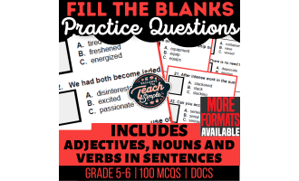 Fill in the Blanks Practice Questions - Vocabulary Grade 5-6 (Docs)