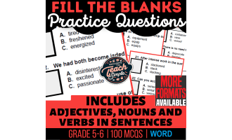 Fill in the Blanks Practice Questions - Vocabulary Grade 5-6 (Word)