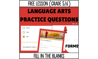 Fill in the Blanks Sample Lesson - Vocabulary Grade 5-6 (Forms)