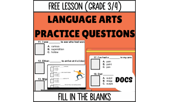 Fill in the Blanks Sample - Vocabulary Grade 3-4 (Docs)
