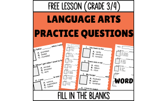 Fill in the Blanks Sample - Vocabulary Grade 3-4 (Word)