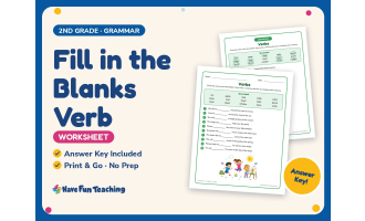 Fill in the Blanks Verb Worksheet – 2nd Grade Verbs Practice