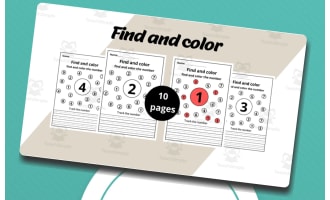 find and color Worksheets for kids.