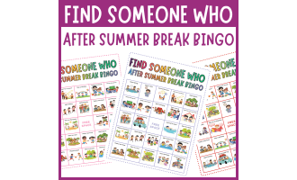 Find someone who back to school after summer break bingo icebreaker