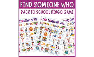 Find someone who back to school bingo game find a friend Ice Breaker