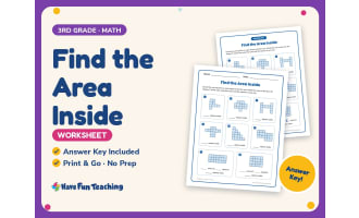 Find the Area Inside Worksheet – 3rd Grade Geometry Practice