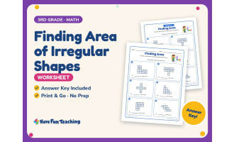 Finding Area of Irregular Shapes Worksheet – 3rd Grade Geometry