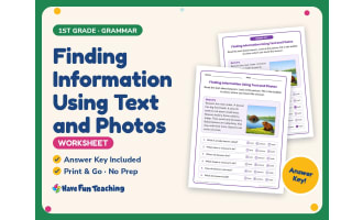 Finding Information Using Text and Photos Worksheet – 1st Grade