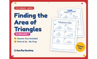 Finding the Area of Triangles Worksheet – 5th Grade Geometry Practice