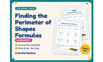 Finding the Perimeter of Shapes Formulas Worksheet – 4th Grade