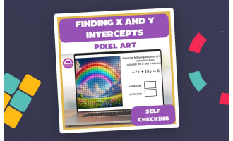 Finding X and Y Intercepts Pixel Art