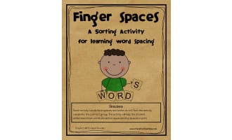 Finger Spaces Sorting Activity