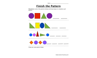 Finish the Multiple Shapes Pattern Worksheet