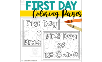 First Day of School Coloring Sheets