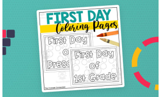 First Day of School Coloring Sheets