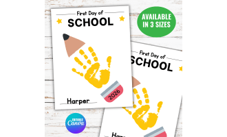 First Day of School Handprint/Pencil Craft, Preschool Kindergarten