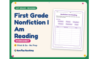 First Grade Nonfiction I Am Reading Worksheet – 1st Grade Genres