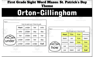 First Grade Sight Word Mazes: St. Patrick's Day