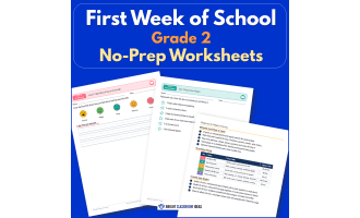 First Week of School Grade 2 | No-Prep Worksheets