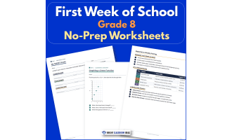 First Week of School Grade 8 | No-Prep Worksheets