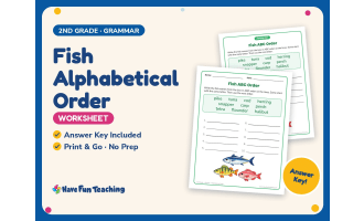 Fish Alphabetical Order Worksheet – 2nd Grade Animals Practice