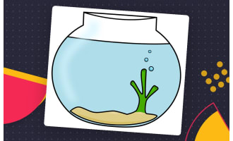 Fish Bowl Clip Art – Colour and Line Art Set