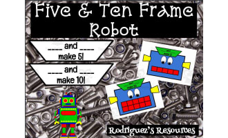 Five and Ten Frame Robot Craftivity