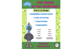FIVE SENSES IN THE RAINFOREST MINI BOOK AND SENSORY ACTIVITIES