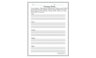 Five Senses Nature Walk Worksheet