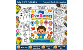 Five Senses Sorting Activity | All About Me Preschool PreK Kindergarte